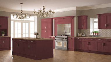 Klasik mutfak, İskandinav en az iç tasarım woode ile