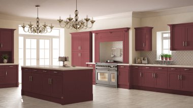 Klasik mutfak, İskandinav en az iç tasarım woode ile