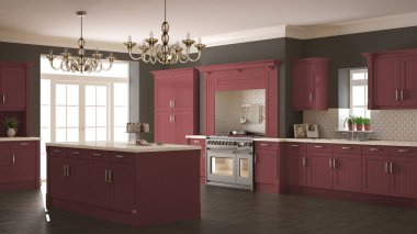 Klasik mutfak, İskandinav en az iç tasarım woode ile