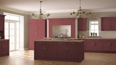 Klasik mutfak, İskandinav en az iç tasarım woode ile