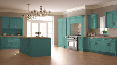 Klasik mutfak, İskandinav en az iç tasarım woode ile