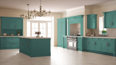 Klasik mutfak, İskandinav en az iç tasarım woode ile