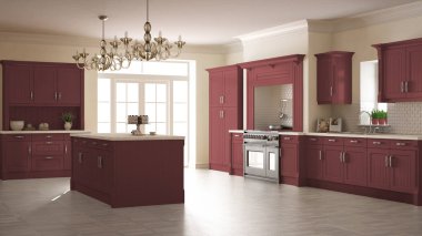 Klasik mutfak, İskandinav en az iç tasarım woode ile