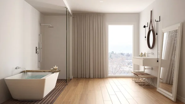 Klasyczna łazienka, nowoczesny minimalistyczny wystrój wnętrz — Zdjęcie stockowe