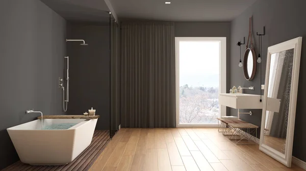 Klasyczna łazienka, nowoczesny minimalistyczny wystrój wnętrz — Zdjęcie stockowe