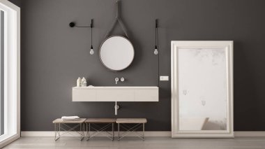 Klasik banyo, modern minimalist iç tasarım.