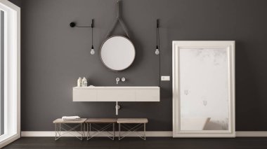 Klasik banyo, modern minimalist iç tasarım.