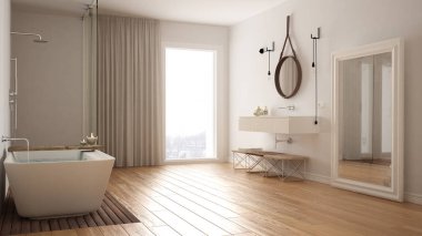 Klasik banyo, modern minimalist iç tasarım.