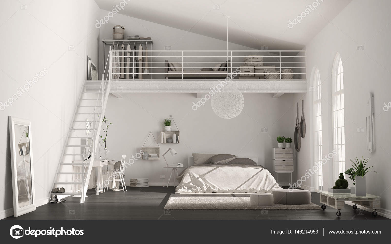 minimalistisches home office scandinavian skandinavische weiße minimalistisches loftschlafzimmer mit homeoffice klassische innenarchitektur foto von archiviz home minimalistisches home office scandinavian skandinavische weiße minimalistisches loftschlafzimmer mit homeoffice klassische innenarchitektur foto von archiviz home