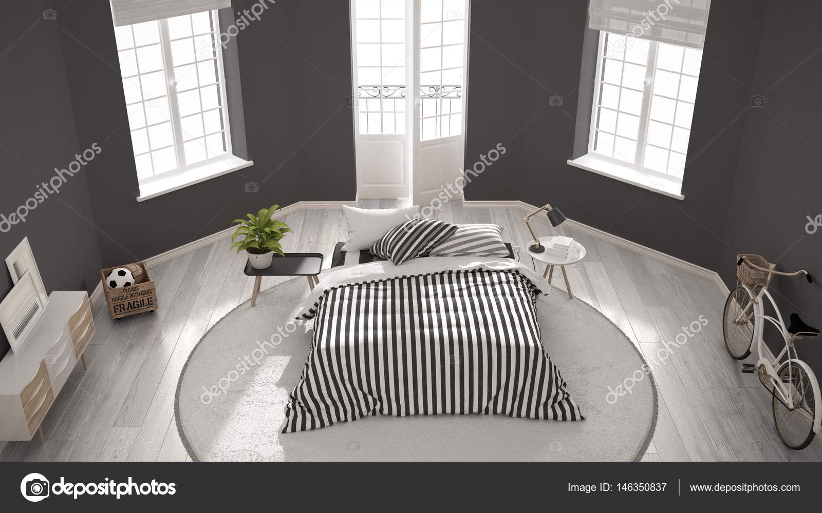 Minimalist Modern White Bedroom Classic Nordic Interior