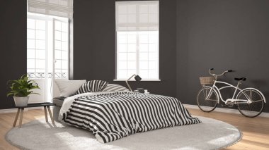 Minimalist İskandinav modern yatak odası klasik nordic iç 