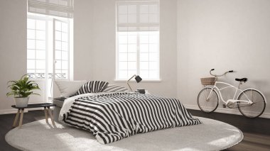 Minimalist İskandinav modern yatak odası klasik nordic iç 
