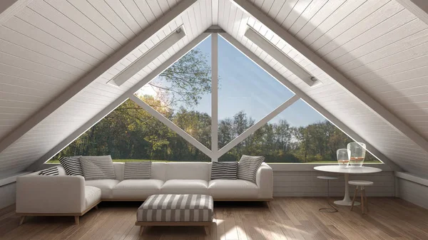 Büyük pencere ve deniz panorama, yaşam ile klasik asma çatı 