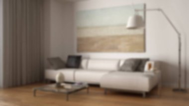 Arka plan iç tasarım, modern minimalist w ile yaşayan bulanıklık
