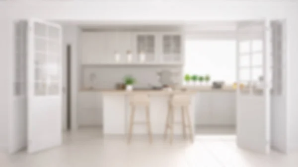 Blur fundo design de interiores, classe minimalista escandinavo — Fotografia de Stock