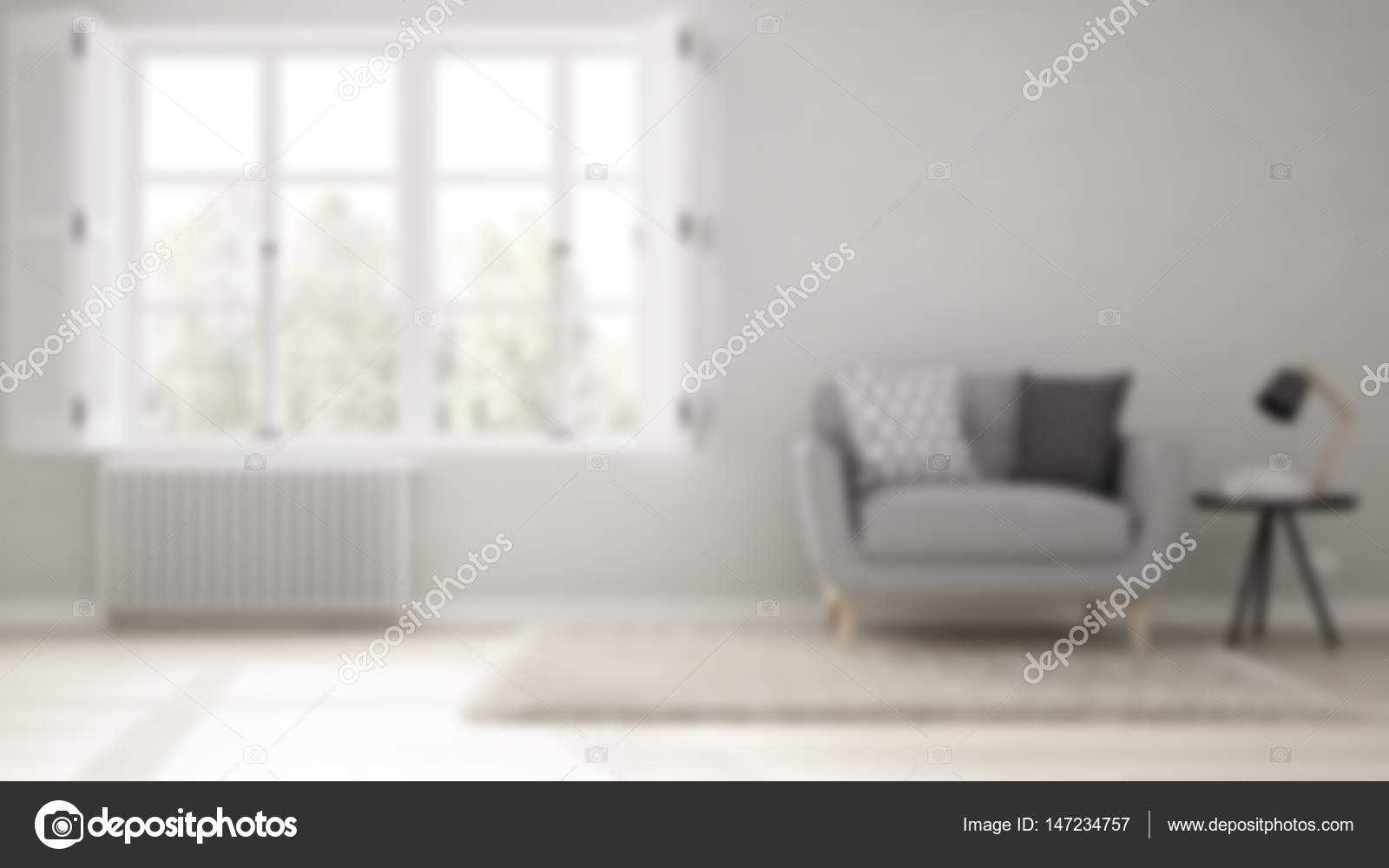 Blur Background Interior Design Minimalist Living Room