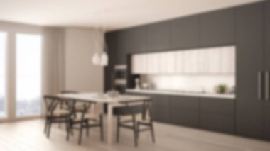 Arka plan iç tasarım, modern en az gri mutfak zekâ bulanıklık