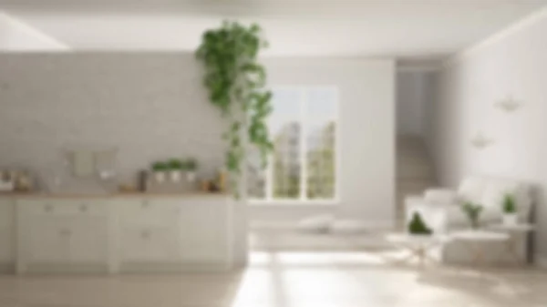 Blur background interior design, scandinavian white minimalist l — Stock Photo, Image