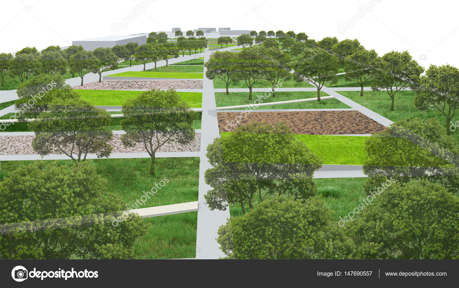 Architettura del paesaggio, concetto giardino parco — foto stock ... Architettura del paesaggio