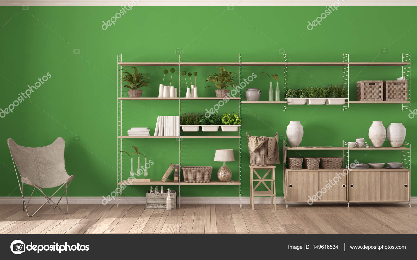 Eco verde interior design con libreria in legno, fai da te ga ... Scaffalatura legno fai da te