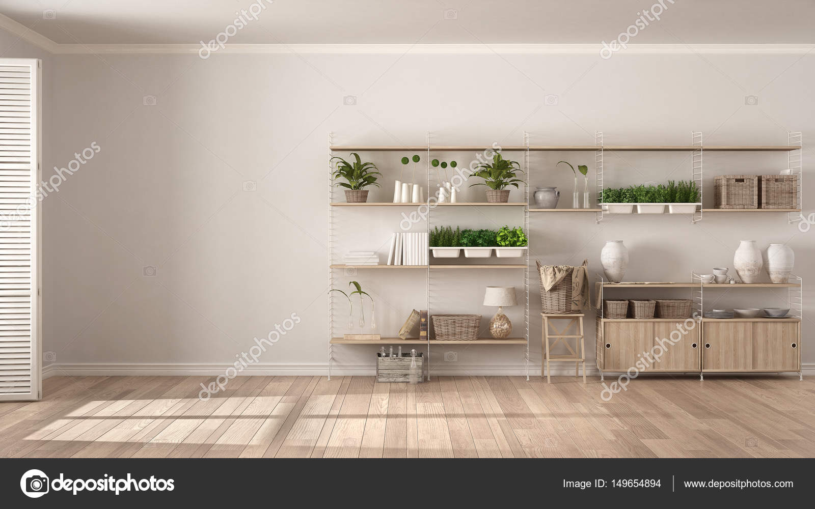 Design dinterni eco bianco con libreria in legno, fai da te ga ... Scaffalatura legno fai da te