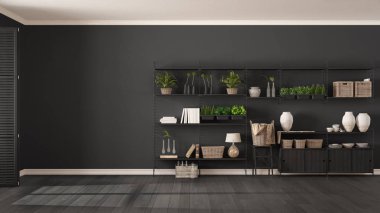 Eko beyaz ve gri iç dizayn ahşap kitaplık, diy ve