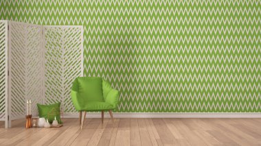 İskandinav minimalist arka koltuk, ekran, mum ile