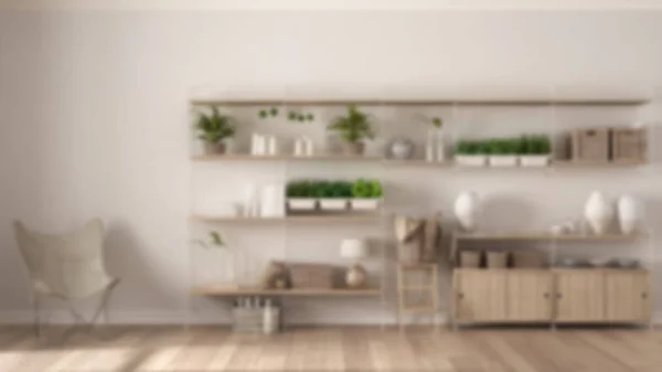 Blur background interior design, eco interior design with wooden