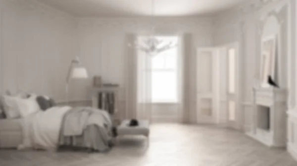 Blur fundo design de interiores, moderno quarto escandinavo em — Fotografia de Stock