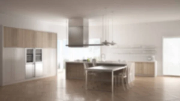 Rozostření pozadí interiérového designu, minimalistický moderní kuchyně ŽÁ — Stock fotografie
