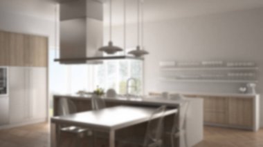 Arka plan iç tasarımı, minimalist modern mutfak zekâ bulanıklık