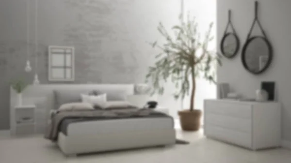 Rozmycie tła wnętrz, minimalistyczne, nowoczesne sypialnia wit — Zdjęcie stockowe