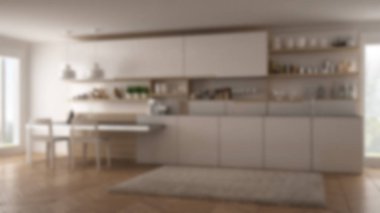 Arka plan iç tasarımı, minimalist modern mutfak zekâ bulanıklık