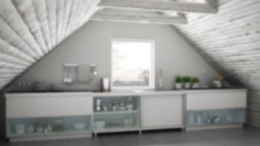 Arka plan dekorasyon, İskandinav endüstriyel mutfak bulanıklık