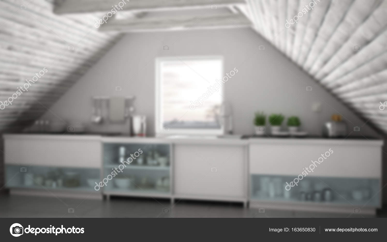 Blur Background Interior Design Scandinavian Industrial