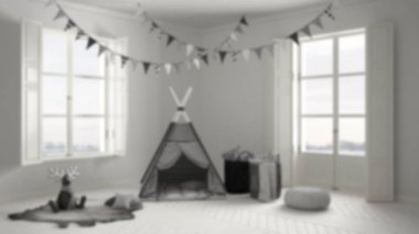 Arka plan dekorasyon, çocuk odası mobilya, sazan ile bulanıklık