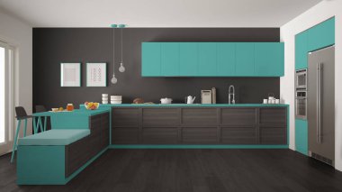 Klasik modern mutfak ahşap detaylar ve parke zemin, mi