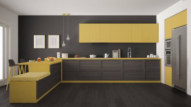 Klasik modern mutfak ahşap detaylar ve parke zemin, mi