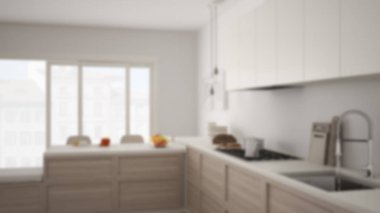 Arka plan iç tasarım, modern mutfak sağlıklı bre bulanıklık