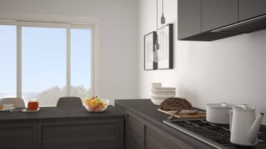 Modern mutfak ahşap detaylar ve parke zemin, sağlıklı br