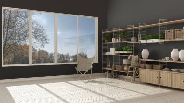 Eko beyaz ve gri iç dizayn ahşap kitaplık, diy ve