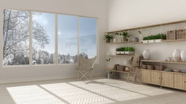 Ahşap kitaplık, diy dikey dikey ga ile eko beyaz iç tasarım