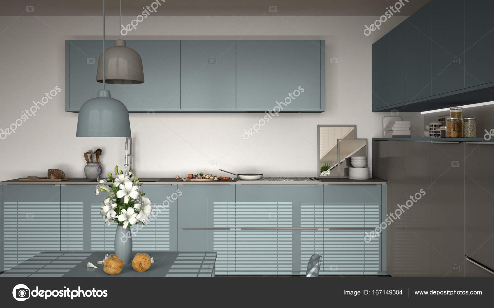 Cozinha Moderna Com Mesa E Cadeiras Cozinha Pan E Comida Clos Cozinha Moderna Com Mesa E Cadeiras Cozinha Pan E Comida Clos