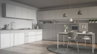 Modern mutfak masa ve sandalyeler, herr tamamlanmamış proje