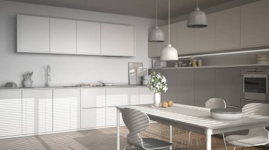 Modern mutfak masa ve sandalyeler, herr tamamlanmamış proje