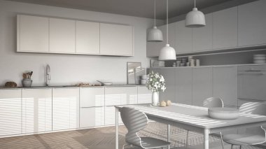 Modern mutfak masa ve sandalyeler, herr tamamlanmamış proje