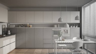 Modern mutfak masa ve sandalyeler, herr tamamlanmamış proje