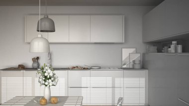 Modern mutfak masa ve sandalyeler, herr tamamlanmamış proje