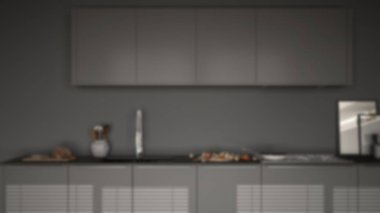 Arka plan iç tasarım, modern mutfak masa ve c bulanıklık