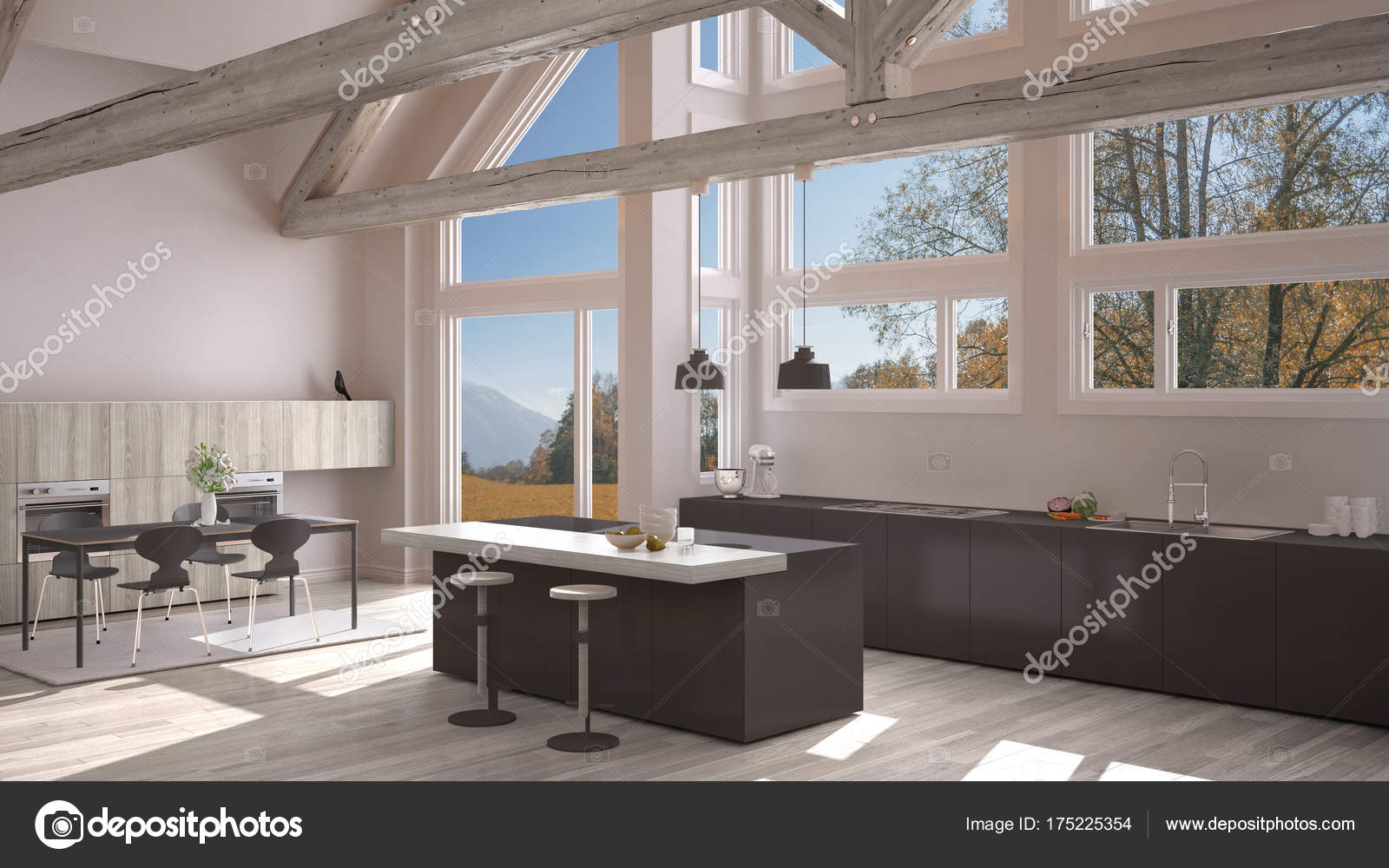 Cozinha Moderna Em Villa Cl Ssica Loft Grandes Janelas Panor Micas Cozinha Moderna Em Villa Cl Ssica Loft Grandes Janelas Panor Micas